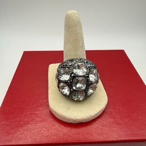 Kenneth Jay Lane Manhattanite GUNMETAL Ring Size 9 NEW